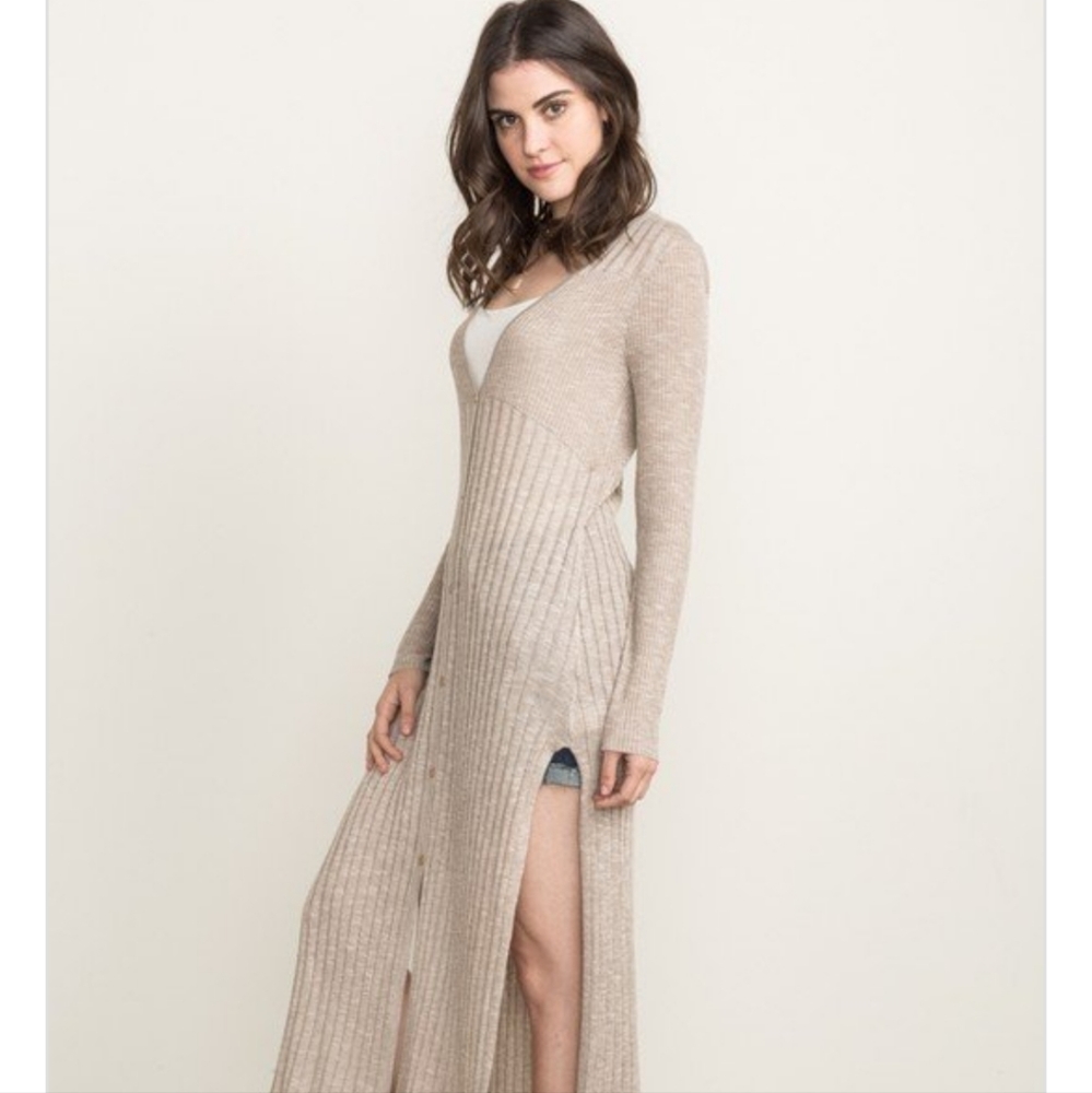 Mystree Evangeline tan beige dress cardigan - Picture 4 of 5